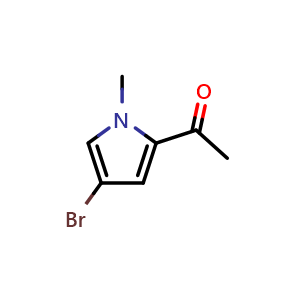 Chemical structure of 1-(4-Bromo-1-methyl-1H-pyrrol-2-yl)ethan-1-one , CAS 1337993-67-5, AChemBlock Y233849