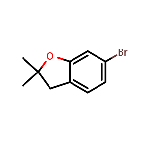 Chemical structure of 6-Bromo-2,2-dimethyl-2,3-dihydrobenzofuran , CAS 140896-85-1, AChemBlock Y233857