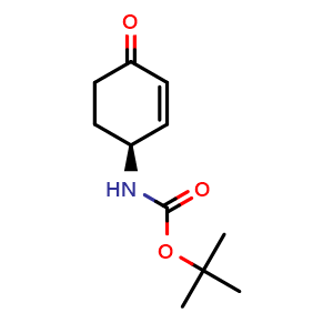 Chemical structure of tert-Butyl (S)-(4-oxocyclohex-2-en-1-yl)carbamate , CAS 183545-02-0, AChemBlock Y233876