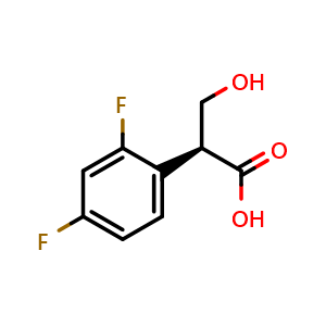 Chemical structure of (S)-2-(2,4-difluorophenyl)-3-hydroxypropanoic acid , CAS 2945153-13-7, AChemBlock Y233917