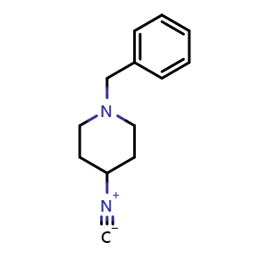 Chemical structure of 1-Benzyl-4-isocyanopiperidine , CAS 443890-09-3, AChemBlock Y233928