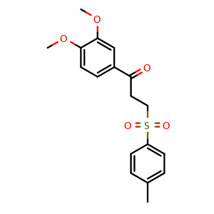 Chemical structure of 1-(3,4-Dimethoxyphenyl)-3-tosylpropan-1-one , CAS 477334-33-1, AChemBlock Y233930