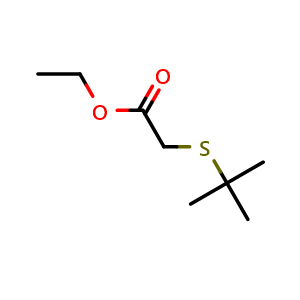 Chemical structure of Ethyl 2-(tert-butylthio)acetate , CAS 60178-20-3, AChemBlock Y233936