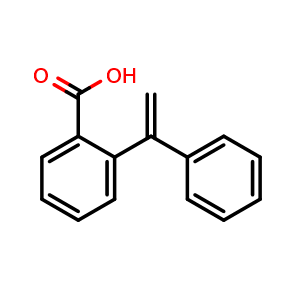 Chemical structure of 2-(1-Phenylvinyl)benzoic acid , CAS 17582-84-2, AChemBlock Y233973