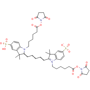 Chemical structure of Cy5 DiSE(Di SO3) , CAS 146368-15-2, AChemBlock Y234019