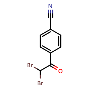 Chemical structure of 4-(2,2-Dibromoacetyl)benzonitrile , CAS 21661-87-0, AChemBlock Y234022