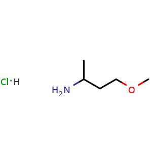 Chemical structure of 4-Methoxybutan-2-amine hydrochloride , CAS 98138-15-9, AChemBlock Y234027