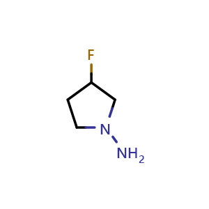 Chemical structure of 3-Fluoro-1-pyrrolidinamine , CAS 2028939-64-0, AChemBlock Y234028
