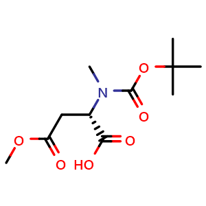 Chemical structure of N-Boc-N-methyl-L-aspartic acid 4-methyl ester , CAS 2044709-98-8, AChemBlock Y234040