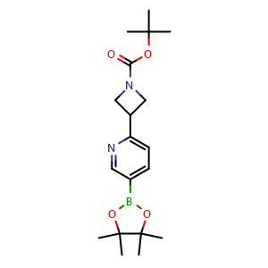 Chemical structure of 6-(1-Boc-azetidin-3-yl)pyridine-3-boronic acid Pinacol Ester , CAS 2068065-26-7, AChemBlock Y234042