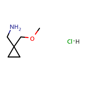 Chemical structure of 1-(Methoxymethyl)-cyclopropanemethanamine hydrochloride , CAS 1262774-16-2, AChemBlock Y234044