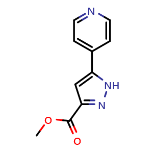 Chemical structure of Methyl 5-(pyridin-4-yl)-1H-pyrazole-3-carboxylate , CAS 144252-20-0, AChemBlock Y234051
