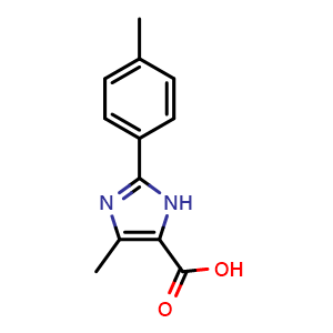 Chemical structure of 5-Methyl-2-(4-methylphenyl)-3H-imidazole-4-carboxylic acid , CAS 1153735-07-9, AChemBlock Y234059