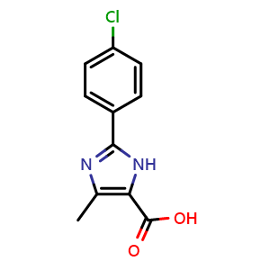 Chemical structure of 2-(4-Chlorophenyl)-5-methyl-3H-imidazole-4-carboxylic acid , CAS 187999-46-8, AChemBlock Y234062