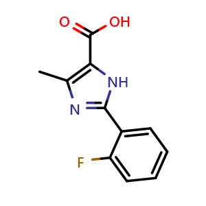 Chemical structure of 2-(2-Fluorophenyl)-5-methyl-3H-imidazole-4-carboxylic acid , CAS 1083318-28-8, AChemBlock Y234064