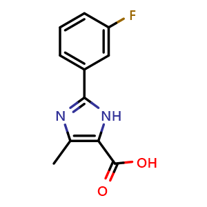 Chemical structure of 2-(3-Fluorophenyl)-5-methyl-3H-imidazole-4-carboxylic acid , CAS 1048918-18-8, AChemBlock Y234065