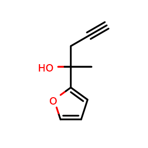 Chemical structure of 2-(2-Furanyl)-4-pentyn-2-ol , CAS 99940-19-9, AChemBlock Y234078