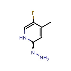 Chemical structure of 5-Fluoro-2-hydrazineylidene-4-methyl-1,2-dihydropyridine , CAS 1388070-75-4, AChemBlock Y234081