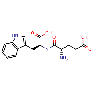 Chemical structure of N-L-a-glutamyl-L-tryptophan , CAS 38101-59-6, AChemBlock Y234097