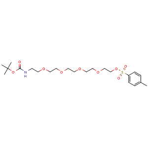 Chemical structure of 1,1-Dimethylethyl 16-[[(4-methylphenyl)sulfonyl]oxy]-5,8,11,14-tetraoxa-2-azahexadecanoate , CAS 1404111-69-8, AChemBlock Y234098