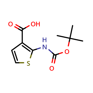 Chemical structure of 2-(Boc-amino)thiophene-3-carboxylic acid , CAS 213390-67-1, AChemBlock Y234112