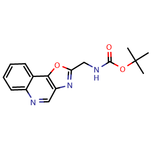 Chemical structure of N-Boc-1-(oxazolo[4,5-c]quinolin-2-yl)methanamine , CAS 3031805-42-9, AChemBlock Y234113