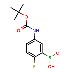 Chemical structure of 5-(Boc-amino)-2-fluorophenylboronic acid , CAS 2246591-45-5, AChemBlock Y234114