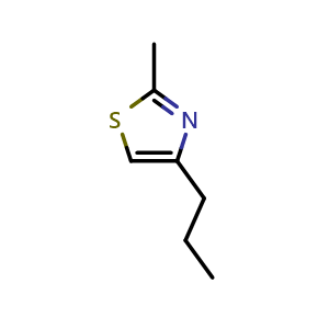 Chemical structure of 2-methyl-4-propyl-1,3-thiazole , CAS 41981-63-9, AChemBlock Y234116