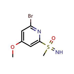Chemical structure of 2-Bromo-4-methoxy-6-(S-methylsulfonimidoyl)pyridine , AChemBlock Y234117