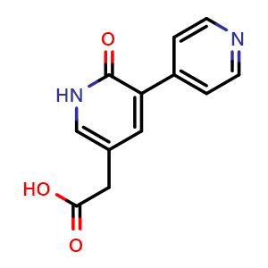 Chemical structure of 2-(2-Oxo-1,2-dihydro-[3,4'-bipyridin]-5-yl)acetic acid , CAS 1227576-75-1, AChemBlock Y234128