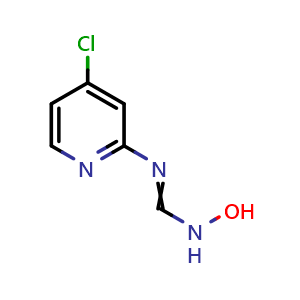 Chemical structure of N'-(4-Chloro-2-pyridyl)-N-hydroxyformimidamide , CAS 2379814-46-5, AChemBlock Y234132