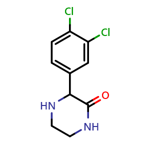 Chemical structure of 3-(3,4-Dichlorophenyl)piperazin-2-one , CAS 334477-10-0, AChemBlock Y234145