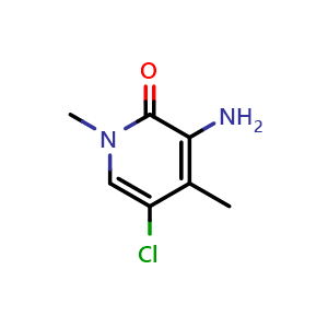 Chemical structure of 3-Amino-5-chloro-1,4-dimethylpyridin-2(1H)-one , CAS 3031788-43-6, AChemBlock Y234149