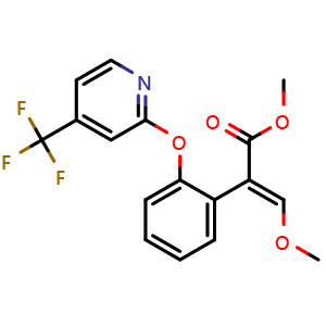 Chemical structure of Methyl (E)-3-Methoxy-2-[2-[[4-(trifluoromethyl)-2-pyridyl]oxy]phenyl]acrylate , CAS 114077-75-7, AChemBlock Y234158