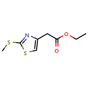 Chemical structure of Ethyl 2-[2-(Methylthio)-4-thiazolyl]acetate , CAS 117491-75-5, AChemBlock Y234160