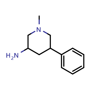 Chemical structure of 1-Methyl-5-phenylpiperidin-3-amine , CAS 1782457-98-0, AChemBlock Y234174