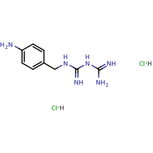 Chemical structure of N-(4-Aminobenzyl)biguanide dihydrochloride , CAS 3031765-14-4, AChemBlock Y234179