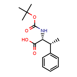 Chemical structure of (2R,3R)-2-(Boc-amino)-3-phenylbutanoic acid , CAS 198493-85-5, AChemBlock Y234181