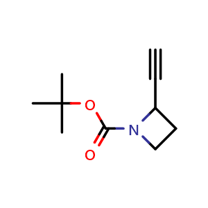Chemical structure of 1-Boc-2-ethynyl-azetidine , CAS 1824246-34-5, AChemBlock Y234183