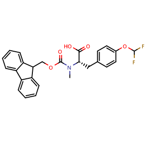 Chemical structure of O-(Difluoromethyl)-N-Fmoc-N-methyl-L-tyrosine , CAS 2255321-53-8, AChemBlock Y234192