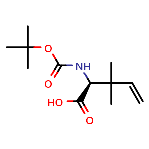 Chemical structure of (S)-2-(Boc-amino)-3,3-dimethyl-pent-4-enoic acid , CAS 676629-90-6, AChemBlock Y234205
