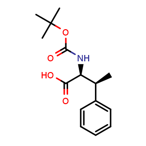 Chemical structure of (2S,3S)-2-(Boc-amino)-3-phenylbutanoic acid , CAS 90731-57-0, AChemBlock Y234222
