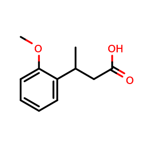 Chemical structure of 3-(2-Methoxyphenyl)butanoic acid , CAS 104216-85-5, AChemBlock Y234252