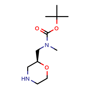 Chemical structure of (S)-tert-Butyl N-methyl-N-(2-morpholinylmethyl)carbamate , CAS 2360521-15-7, AChemBlock Y234259