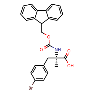 Chemical structure of N-Fmoc-4-bromo-a-methyl-D-phenylalanine , CAS 1310682-06-4, AChemBlock Y234270