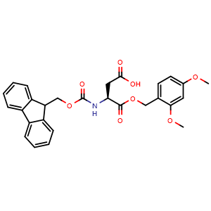 Chemical structure of N-Fmoc-L-aspartic acid 1-(2,4-dimethoxybenzyl) ester , CAS 155866-25-4, AChemBlock Y234274