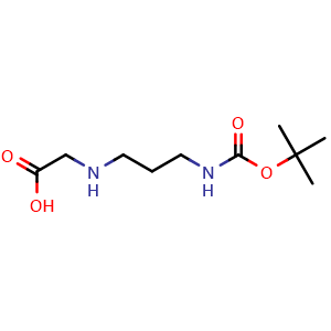 Chemical structure of N-[3-(Boc-amino)propyl]-glycine , CAS 158073-49-5, AChemBlock Y234291