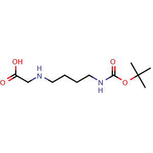 Chemical structure of N-[4-(Boc-amino)butyl]-glycine , CAS 174799-98-5, AChemBlock Y234292