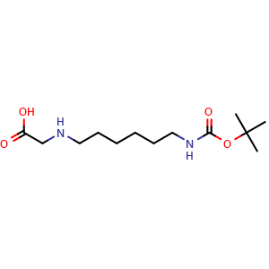 Chemical structure of N-[6-(Boc-amino)hexyl]-glycine , CAS 174799-99-6, AChemBlock Y234294