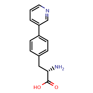 Chemical structure of 4-(3-Pyridinyl)-L-phenylalanine , CAS 916911-74-5, AChemBlock Y234295